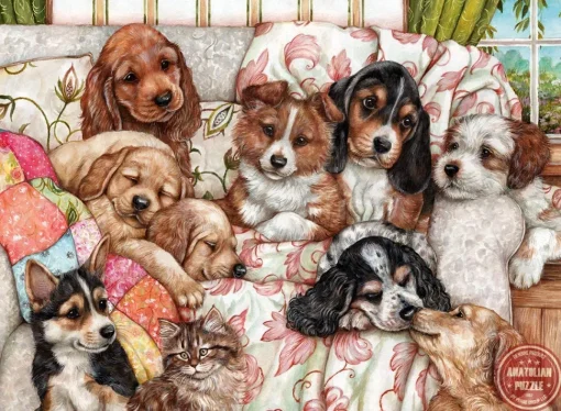 Anatolian - Puppies by Debbie Cook Jigsaw Puzzle (1000 Pieces)