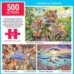 Arrow Puzzles - Majestic Tiger Family by Adrian Chesterman - 500 Piece