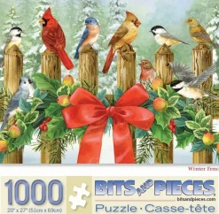 Bits and Pieces - 1000 Piece Jigsaw Puzzle 20" x 27" - Winter Fence -