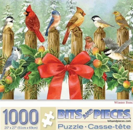 Bits and Pieces - 1000 Piece Jigsaw Puzzle 20" x 27" - Winter Fence -