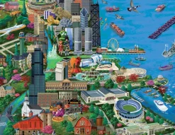Bits and Pieces - Chicago City View - Millennium Park Jigsaw Puzzle (3