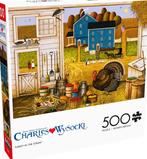 Buffalo Games - Charles Wysocki - Turkey in The Straw - 500 Piece Jigs