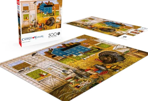Buffalo Games - Charles Wysocki - Turkey in The Straw - 500 Piece Jigs