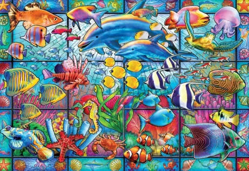Buffalo Games - Stained Glass Aquarium - 2000 Piece Jigsaw Puzzle