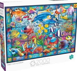 Buffalo Games - Stained Glass Aquarium - 2000 Piece Jigsaw Puzzle