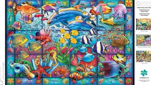 Buffalo Games - Stained Glass Aquarium - 2000 Piece Jigsaw Puzzle