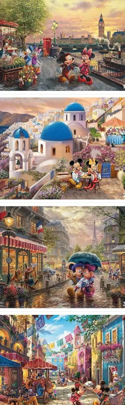 Ceaco - 4 in 1 Multipack - Disney - Mickey & Minnie by Thomas Kinkade
