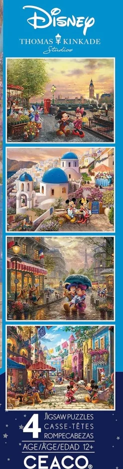 Ceaco - 4 in 1 Multipack - Disney - Mickey & Minnie by Thomas Kinkade