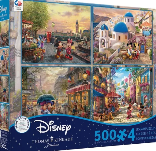 Ceaco - 4 in 1 Multipack - Disney - Mickey & Minnie by Thomas Kinkade