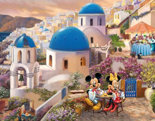 Ceaco - 4 in 1 Multipack - Disney - Mickey & Minnie by Thomas Kinkade