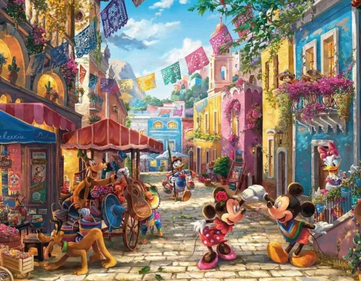 Ceaco - 4 in 1 Multipack - Disney - Mickey & Minnie by Thomas Kinkade