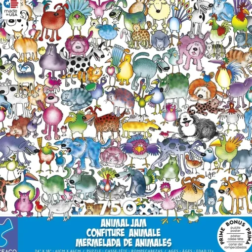 Ceaco - Animal Jam - Cats and Dogs by Lynn Johnston Jigsaw Puzzle (750