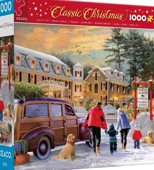 Ceaco - Classic Christmas - White Horse Inn Jigsaw Puzzle (1000 Pieces