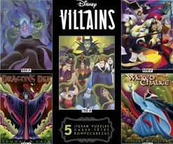 Ceaco - Disney Villains 5 in 1 Multipack Jigsaw Puzzle Bundle Set, (2)