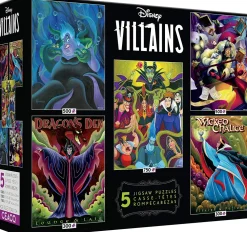 Ceaco - Disney Villains 5 in 1 Multipack Jigsaw Puzzle Bundle Set, (2)