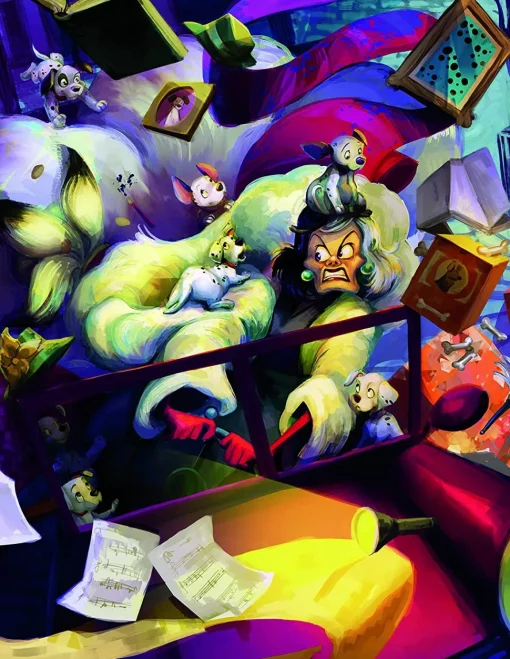 Ceaco - Disney Villains 5 in 1 Multipack Jigsaw Puzzle Bundle Set, (2)