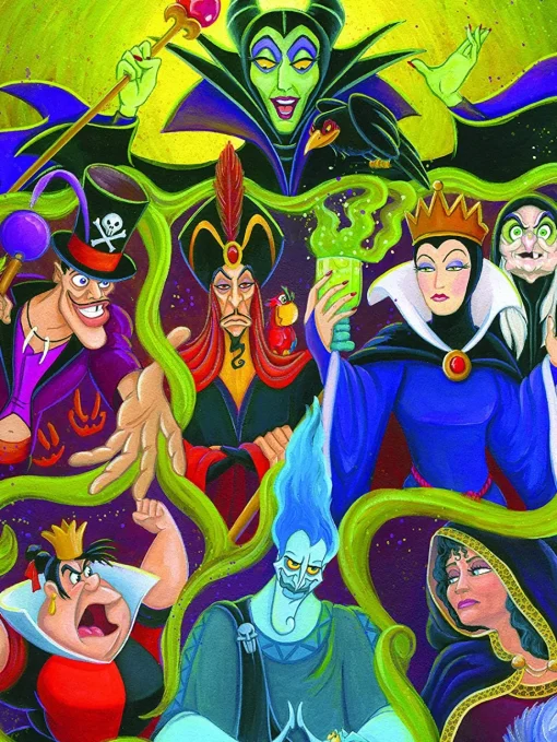 Ceaco - Disney Villains 5 in 1 Multipack Jigsaw Puzzle Bundle Set, (2)
