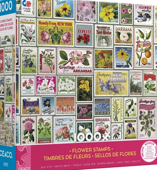 Ceaco - Stamps - Flowers Jigsaw Puzzle (1000 Pieces)