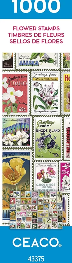 Ceaco - Stamps - Flowers Jigsaw Puzzle (1000 Pieces)