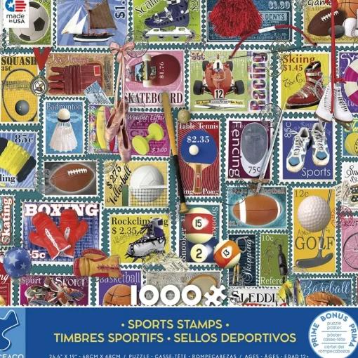 Ceaco - Stamps - Sports Jigsaw Puzzle (1000 Pieces)