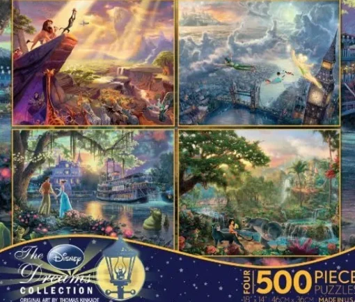 Ceaco 4-in-1 Multi-Pack Thomas Kinkade Disney Dreams Collection Jigsaw