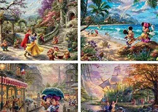 Ceaco Thomas Kinkade The Disney Collection 4 in 1 Multipack Puzzles (5