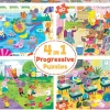 Educa - 4 Progressive Puzzles: Day In School 20+40+60+80pc Jigsaw Puzz