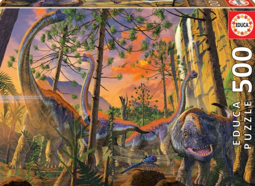 Educa - Curious (Dinosaurs) by Vincent Hie Jigsaw Puzzle (500 Pieces)