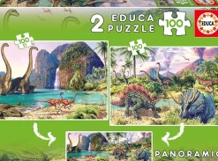 Educa - Dino World Puzzle 2x100 Pieces Jigsaw Puzzle (200 Pieces)