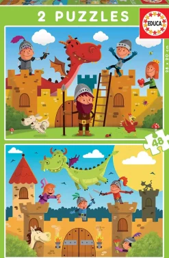 Educa - Dragons & Knights 2 x 48pc Jigsaw Puzzle (96 Pieces)