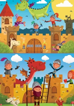 Educa - Dragons & Knights 2 x 48pc Jigsaw Puzzle (96 Pieces)