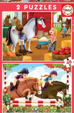 Educa - Horses 2 x 48pc Jigsaw Puzzle (96 Pieces)