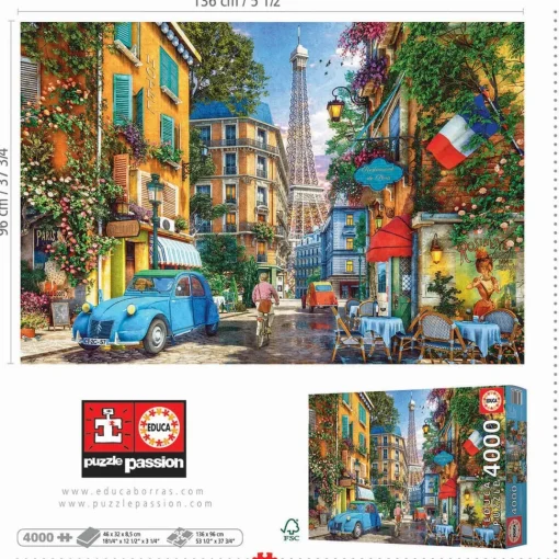 Educa - Old Streets Of Paris Jigsaw Puzzle (4000 Pieces)