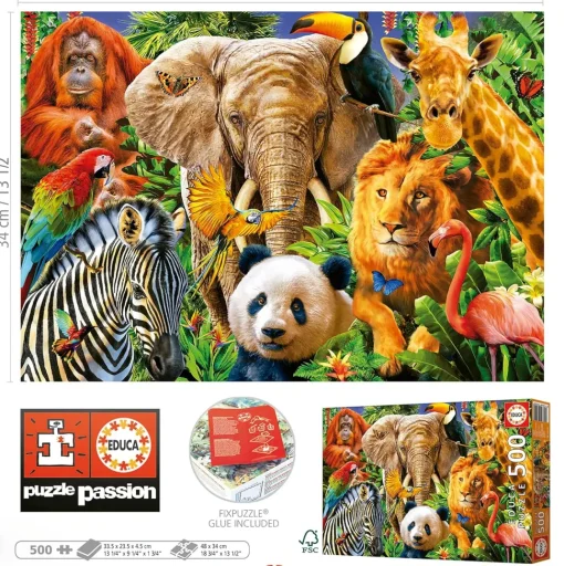 Educa - Wild Animals Jigsaw Puzzle (500 Pieces)