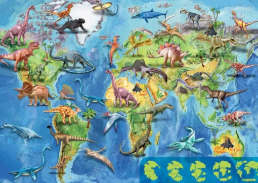 Educa - World Map Dinosaur Jigsaw Puzzle (150 Pieces)