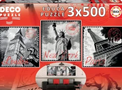 Educa - 3X500p Big Cities Deco Puzzle Jigsaw Puzzle (1500 Pieces)