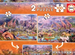 Educa - 2x100p Wild Animals Jigsaw Puzzle (200 Pieces)