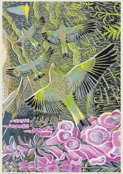 Flame Tree Studio - Foxgloves and Finches by Annie Soudain Jigsaw Puzz