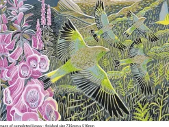 Flame Tree Studio - Foxgloves and Finches by Annie Soudain Jigsaw Puzz