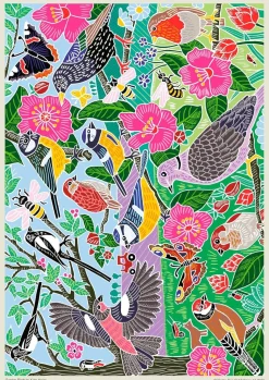 Flame Tree Studio - Garden Birds by Kate Heiss Jigsaw Puzzle (1000 Pie
