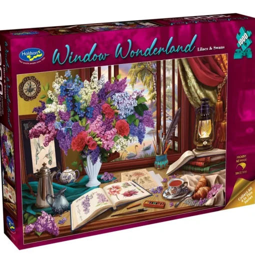 Holdson - Window Wonderland Lilacs Swans by Image World Jigsaw Puzzle