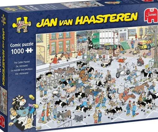 Jumbo - The Cattle Market by Jan Van Haasteren Jigsaw Puzzle (1000 Pie