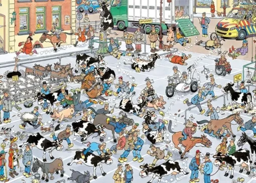 Jumbo - The Cattle Market by Jan Van Haasteren Jigsaw Puzzle (1000 Pie