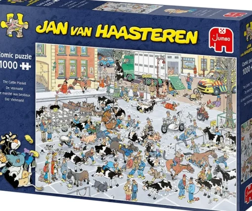 Jumbo - The Cattle Market by Jan Van Haasteren Jigsaw Puzzle (1000 Pie