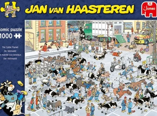 Jumbo - The Cattle Market by Jan Van Haasteren Jigsaw Puzzle (1000 Pie