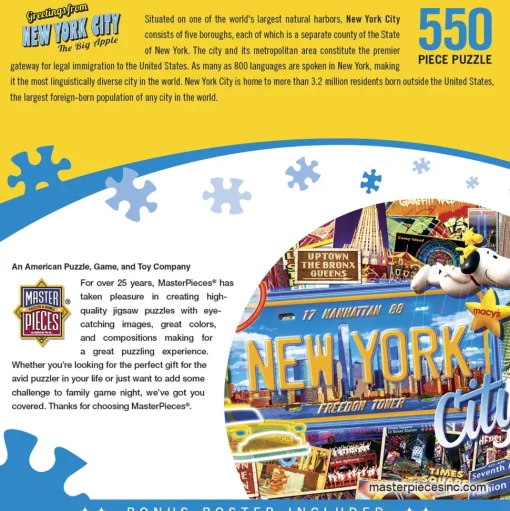 Masterpieces - Greetings from New York Jigsaw Puzzle (550 Pieces)