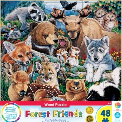 Masterpieces - Wood Fun Facts Forest Friends Jigsaw Puzzle (48 Pieces)