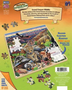 Masterpieces - Wood Fun Facts Grand Canyon Wildlife Jigsaw Puzzle (48