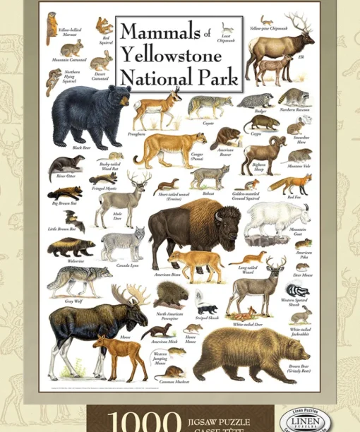 Masterpieces Puzzle Poster Art Mammals of Yellowstone National Park Pu