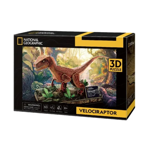 National Geographic - Velociraptor 3D Jigsaw Puzzle (63 Pieces)
